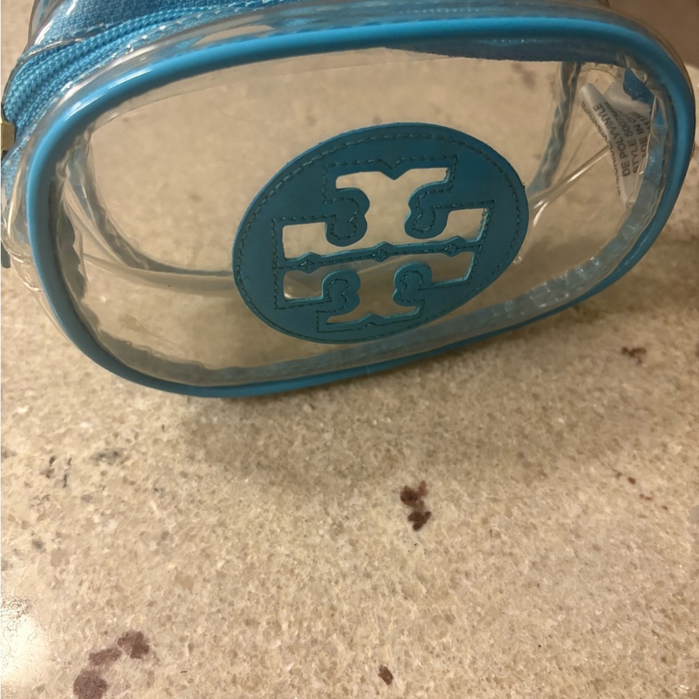 Clear and Blue Cosmetic Bag